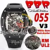 BBR V3 BBRF055 MENSKRAV RMUL2 Automatisk rörelse Ultratin svart keramisk fodral skelett ringer svart naturgummi rem 2023 Super Edition Sport Eternity Watches