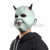 Maski imprezowe okropne cosplay przerażający głowa rogu zęby diabeł demon przerażający maska ​​Halloweenowa pełna twarz hełm karnawałowy kostiumy imprezy rekwizyty 230811