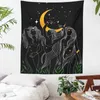 Tapestries Moon Girl Tapestry Wall Hanging Woman Art Tapestries Moon Fase Black Decoratie Home Hippie Girls Dorm Room Decor R230812