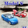 Diecast Model Cars 132 Tesla S сплавные автомобили Diecasts Toy Aparing Kid Toys for Kids Gift