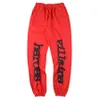 Hip Hop Spodnie Czarne spodnie dresowe Mężczyźni Puff Letter Jogger Moda Superior Red Printed High Street Casual Spant 2 Kolory US rozmiar