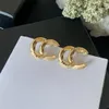Designer per donne Luxury 18K Gold Tasted Stud in acciaio inossidabile Orero a sospensione Retro Orecchini Orecchi di fidanzamento Ebraico