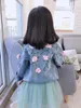 Jackets Spring New Girls Handmade Sewing Stereo Flower Washing Soft Denim Coat Jacket Kids Children Overcoats Jackets Clothing R230812