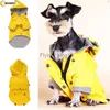 Chien de compagnie imperméable jaune avec poches PU bouledogue français vêtements pour petits chiens imperméable chiot manteau chien veste chien accessoires HKD230814