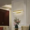 Lampada a parete 1 - Pronzo armato dimmerabile chiaro 18W Gold soggiorno Camera da letto Decorazioni Studio Funzione Nordic Modern Simple Brass Lampade