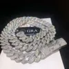 Custom Clasp Vvs Diamond Moissanite Cuban Necklace Sier Gra Iced Out Hip Hop Miami Cuban Link Chain Men Jewelry