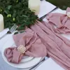 Tafel servet 10 stcs groothandel 46x46 cm roze gaas katoen herbruikbaar bruiloft decoratie feest kerstdecor retro doek servetten