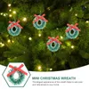 Decorative Flowers Christmas Wreath Miniature Landscape Decoration Garland Hanging Ornament Green Garlands