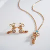 Necklace Earrings Set Cute Jewelry Made With Crystals From Austria For Girls Summer Animal Designer And Sets Bijoux