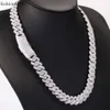 Anpassad 10 mm 12mm 14mm 2Rows Cuban Link Chain S Sier VVS Moissanite Passed Diamond Test GRA Certificate Hip Hop Necklace