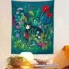 Tapisserier söt katt tapestry vägg hängande blomma vägg dekoration tapestry rum dekor hippie bakgrund vägg filt r230812