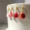 Dangle Earrings Cute Pomegranate Seed Persephone Costume Jewelry Red Pink Rose White Fruit Charm Greek Mythology Olympus Gift