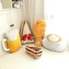 Fyllda plyschdjur släpper simulering Matform Creative Cake Coffee Beer Plush Toys Stuffed Cushion Home Decor Presents For Kids R230811