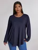 T-shirt femminile per camicetta di grandi dimensioni T-shirt di grandi dimensioni per Fashion Women 4xl Eleganti eleganti maniche lunghe estate con oversize Solid Self Ladies Tops 230811