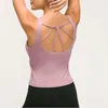 Chemises actives Yoga Pilates Top Training Wear Us Mesdames avec padding Sport COMPRESSION COMPRES