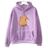 Grappige capybara print hoodie vrouwen/mannen kawaii cartoon tops sweatshirt voor meisjes unisex mode Harajuku grafische pullovers met capuchon hkd230725