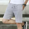 Herren Shorts Sommer Massive schnelle Trockeneis Seide elastische Taille Reißverschluss Gerade Knie Länge Hosen weich atmungsable Wassersicher