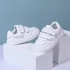 Flat shoes DIMI Spring/Autumn Children Shoes Boy Girl Microfiber Leather White School Shoes Soft Non-Slip Rubber Casual Kids Sneakers 230811