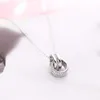 Designer Rovski Top Luxe accessoires Diamant Diamant eenvoudige dubbele ringen voor transport kettingkraagketen Vrouwelijk Buckle Micro ingelegde gepersonaliseerde sieraden