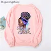 Waterverf gouden unapologisch grafische print hoodies vrouwen/meisjes mode Afrikaans zwart meisje magie sweatshirt femme jumper hkd230725