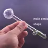 Peni maschio Spesso Pyrex Glass Olio Bruccino Olio TUBI DI VETRO DISTRAMENTO Tubi di vetro di alta qualità trasparenti tubi a tubo Testi per unghie dell'olio per accessori per fumo bong tampone all'ingrosso all'ingrosso