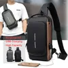 Sacs de soirée pour hommes Multifonction anti-vol USB Sac Homme Crossbody Cross Cross Body Travel Sling Pack Pack Messenger pour mâle