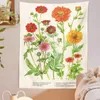 Tapisserier Floral Tapestry Wall Hanging Flower Print Nature Potentilla Colorful Home Decor