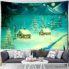 Tapestries City Night Aberstry Christmas Joy Painting Holiday Illustration Art Wall Room Home Decor R230812