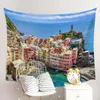 Tapissries Italy Cinque Terre Ocean Wall Tapestry Cover Beach Handduk Picknick Yoga Mat Hemdekoration R230812