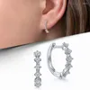 Boucles d'oreilles cerceaux éblouissants ronds de zircone cubique petite mode argenté mode polyvalente joelrie perçante pour femmes