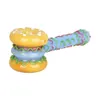 Senaste hårda färgglada konst Donut Hamburg Style Pyrex Tjocka glashandrör Portable Filter Dry Herb Tobacco Spoon Bowl Reting Bong Holder Innovative Tube DHL