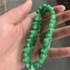 Strand Natural Emerald Jade Elastic Panketing Jewellery Moda Acessorie de malha de malha Diy Amulet Gifts Momen Homens Luck Bangle Wholesale