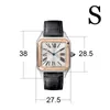 Wristwatches 2023 Top Watches Men High Quality Rectangular Men's Leather Quartz Watch For Women Couple