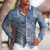 Herren Casual Shirts Herbst Mode für Männer Star Druck übergroß