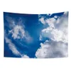 Tapisseries ciel bleu et nuages ​​blancs tapisserie mur suspendue décoration de mur de plage serviette suspendue mur tapisserie r230812