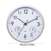 Wall Clocks Outdoor Clock Waterproof With Hygrometer Silent Round Easy To Read Decorative For Kitchen Patio