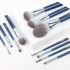 Outils de maquillage Mydestiny Azure Blue 11pcs Brush Set Kit Super Soft Fibre Face High Quality Eye Foundation Foundshadow Powder 230812