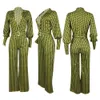 Jumpsuits voor dames rompers jumpsuit dames kleding winterkleding v nek rompers met riem plaid print wide been elegante mode slijtage groothandel druppel 230811