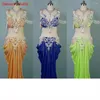 Scen Wear Wear Women Belly Dance Competition Costume Set For Children BellyDancing Performance Passar High-End Custom Kid Oriental Outfit Clothes