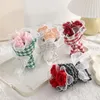 Decorative Flowers 1pcs Bridal Shower Soap Flower Fake Rose Bouquet 3heads Simulated Wedding Birthday Gifts Box Decor Ins