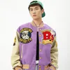 Mens jaquetas American Vintage Baseball Jacket for Men Patchwork Letter Borderyer Bomber Hip Hop Autumn Varsity Outwear