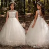 Tanie koronkowe suknia balowa sukienki kwiat dziewczyny puffy księżniczki sukienki ślubne dla dzieci