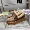 Gu Aile Giyim Koyun Dinini ve Kürk All-One Sığ Kar Botları Paris Patwalk Suppe Trim Shearling, kutu tozu boyutu 35-40 ile sıcak kauçuk platformu korumak için tamamen kaplı