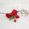 Fiori decorativi 3 pezzi simulazione 5 rose rami di fiori di San Valentino regalo soggiorno uffici mobserghetti fai da te fare matrimonio