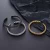 Bangle dames handarmbanden gepersonaliseerde roestvrijstalen kronkelende gedraaide touwmanchet verstelbare armbanden voor vrouwen sieraden groothandel