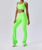 Kvinnors leggings Moditin Sports Set Women For Gym Workout Bra Massor av remmar Chic Flare Leg Beautiful Hollow Back Tops Tight Pants