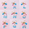 Keychains Lanyards Seed Beads Letter Keychain Fashionable Charm Pink Blue Alternate Car Keyring Exquisite Tassel Accessories Women Popular Gift