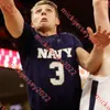 Navy Midshipmen koszulka koszykówki Lysander Rehnstrom Kam Summers Mac Macdonald Amir Whitlock Myles Evans Mitch Fischer Niestandardowe szwy męskie marynarka wojenna
