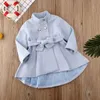 Giacche da 1-5 anni per bambini bambina cappotto autunno inverno inverno a vento da vento over soprabito blu solido r230812