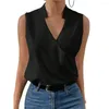 Women's Blouses Summer Vest Stand Collar Sweat Absorption Cool Simple Loose Pure Color Tank Top Casual T-shirt Daily Clothing